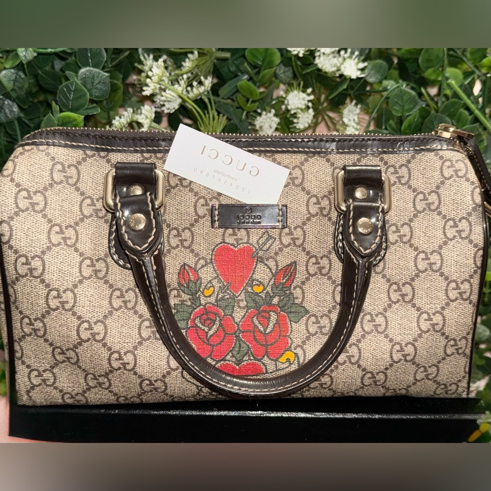 Gucci Boston 30 Tattoo Rose Heart Bag Limited Edition Boston Bag - Picture 14 of 15